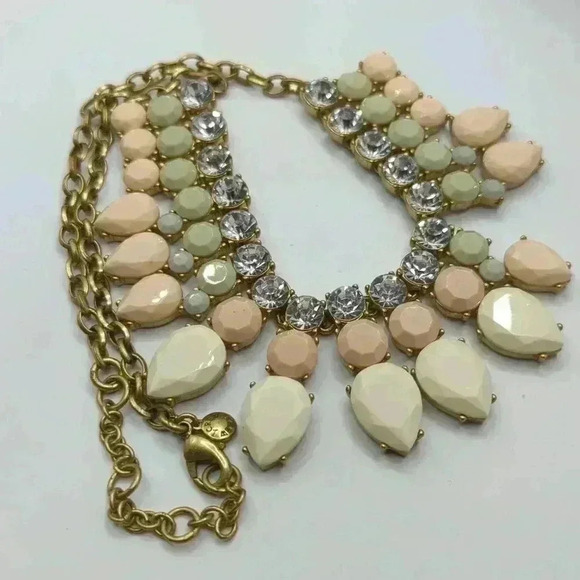 J. Crew Statement Necklace pastel muted neutral - Picture 3 of 6